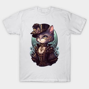 Cat Steampunk Victorian Era T-Shirt